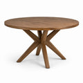 Tavolo da pranzo rotondo in legno teak marrone diametro 120 cm