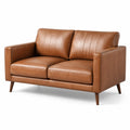 Divano due posti in pelle marrone 150x85x80 cm